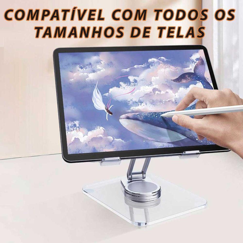Suporte Para Tablet Acrílico E Alumínio Ajustável 360º Giratório - 2