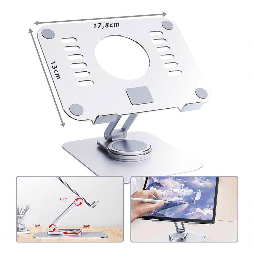 Suporte Para Tablet Acrílico E Alumínio Ajustável 360º Giratório - 4