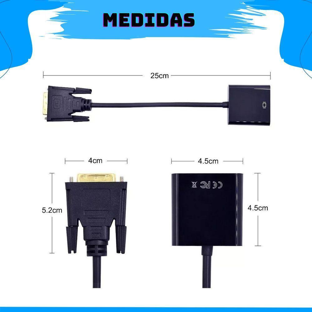 Kit 5 Conversores Adaptador Conector Dvi-d 24+1 Macho P- Vga 15 Pinos Fêmea - 4