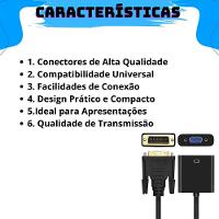 Kit 5 Conversores Adaptador Conector Dvi-d 24+1 Macho P- Vga 15 Pinos Fêmea - 3