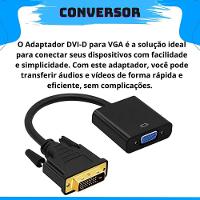 Kit 5 Conversores Adaptador Conector Dvi-d 24+1 Macho P- Vga 15 Pinos Fêmea - 6