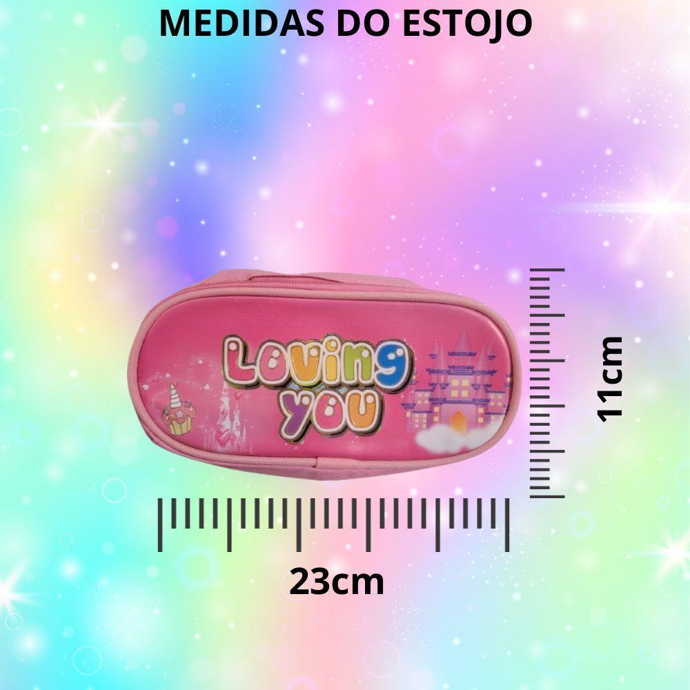 Kit Mochila Escolar Infantil Com Rodinhas Unicórnio Mais Lancheira E Estojo - 7