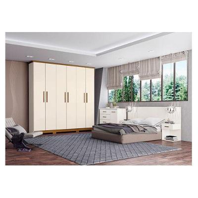 Guarda Roupa Casal Cover 6 Portas 3 Gavetas Off White Nature MDP-MDF Henn