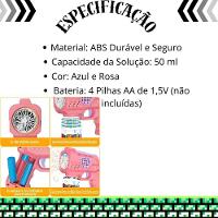 Lança Bolhas De Sabão água Brinquedo 50ml Brinquedo De Bolha Bolinhas Automático Azul - 9