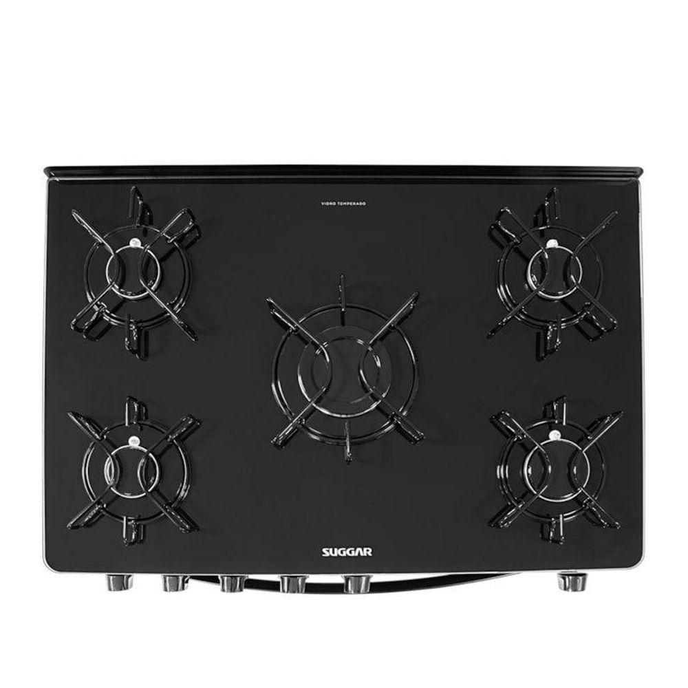 Fogão Suggar Cook Glass 5 Queimadores Preto FGVCG510PT Bivolt Preto - 2