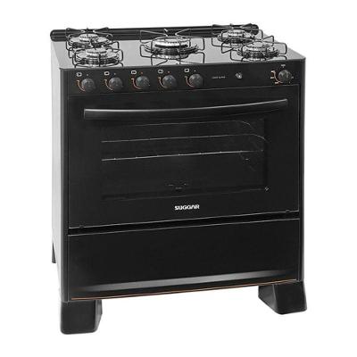 Fogão Suggar Cook Glass 5 Queimadores Preto FGVCG510PT Bivolt Preto