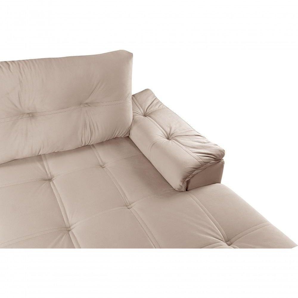 Sofá Viena Canto Suede Plus Confortável Pés Madeira Império Areia 376 - 4