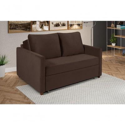 Sofá Cama Hope Suede 2 Lugares Retrátil Confortável Império Marrom 379