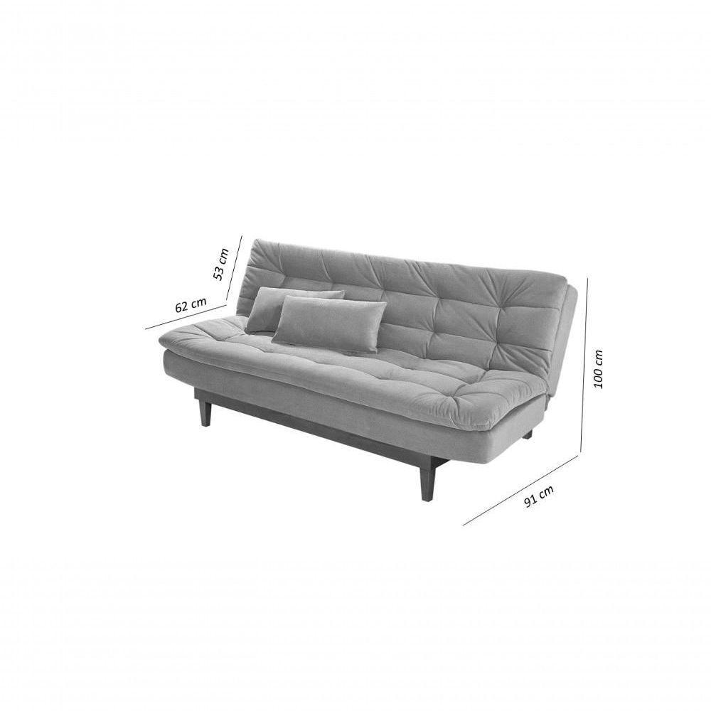 Sofá Cama Dubai 3 Lugares Império Reclinável Casal Pés Madeira Espuma Especial D33 Madero Vermelho 373 - 7