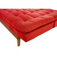 Sofá Cama Dubai 3 Lugares Império Reclinável Casal Pés Madeira Espuma Especial D33 Madero Vermelho 373 - 8
