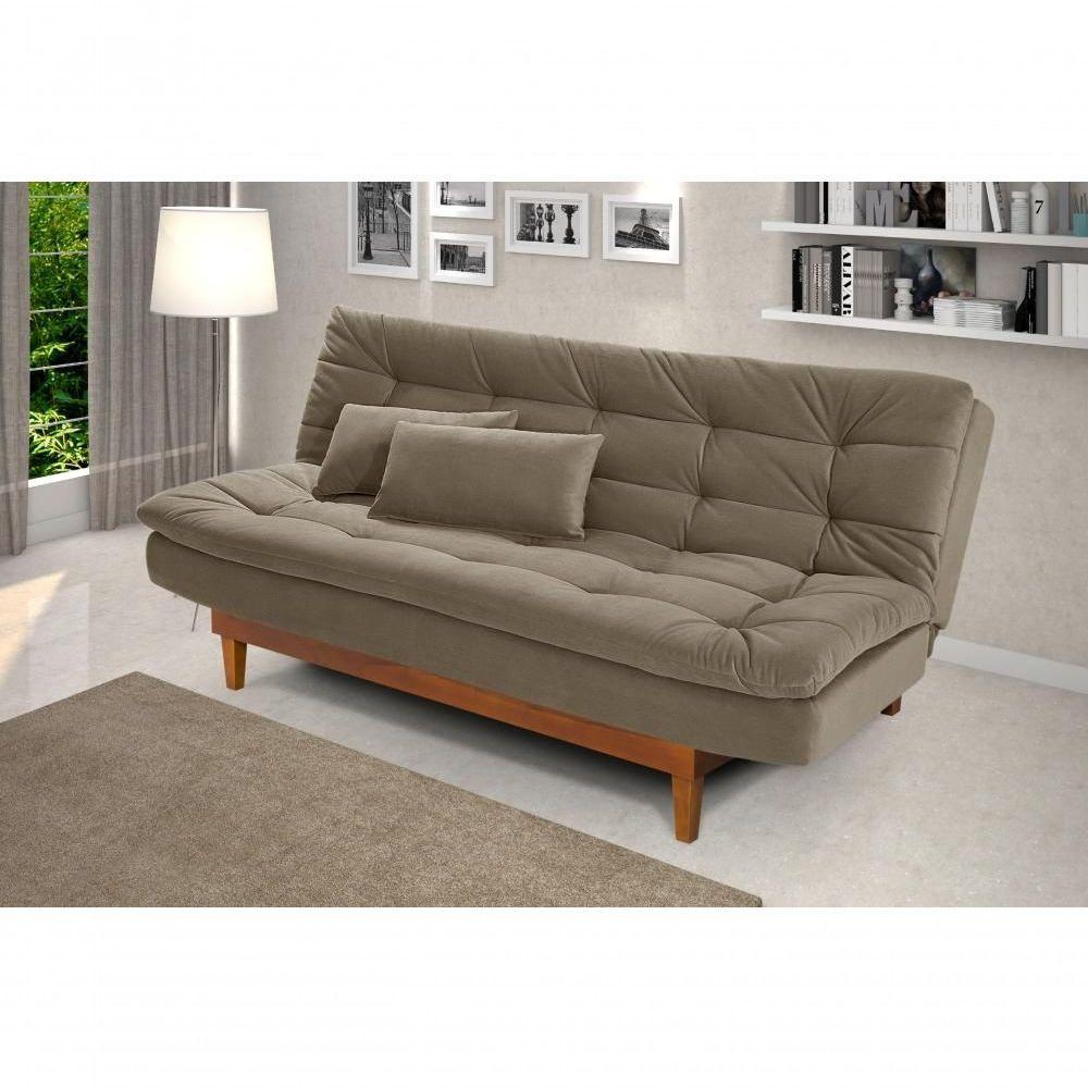 Sofá Cama Dubai 3 Lugares Império Reclinável Casal Pés Madeira Espuma Especial D33 Madero Chocolate 377 - 3