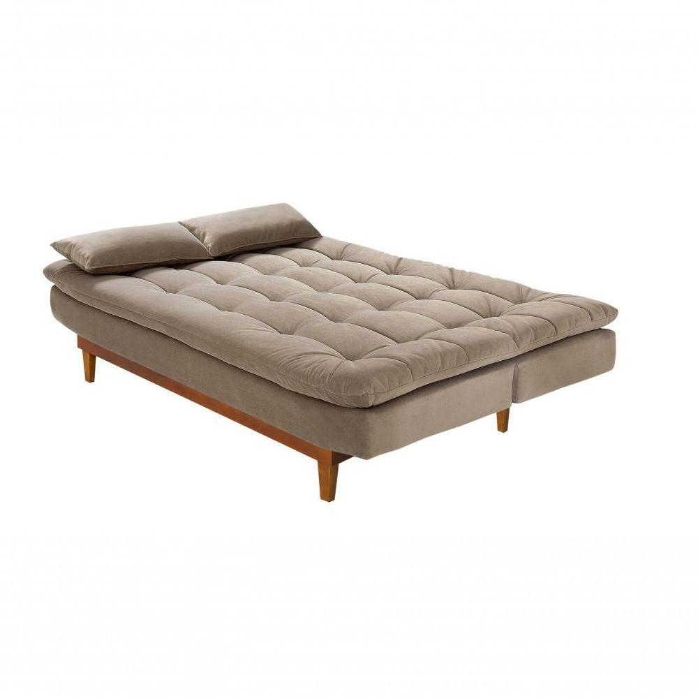 Sofá Cama Dubai 3 Lugares Império Reclinável Casal Pés Madeira Espuma Especial D33 Madero Chocolate 377 - 8