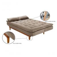 Sofá Cama Dubai 3 Lugares Império Reclinável Casal Pés Madeira Espuma Especial D33 Madero Chocolate 377