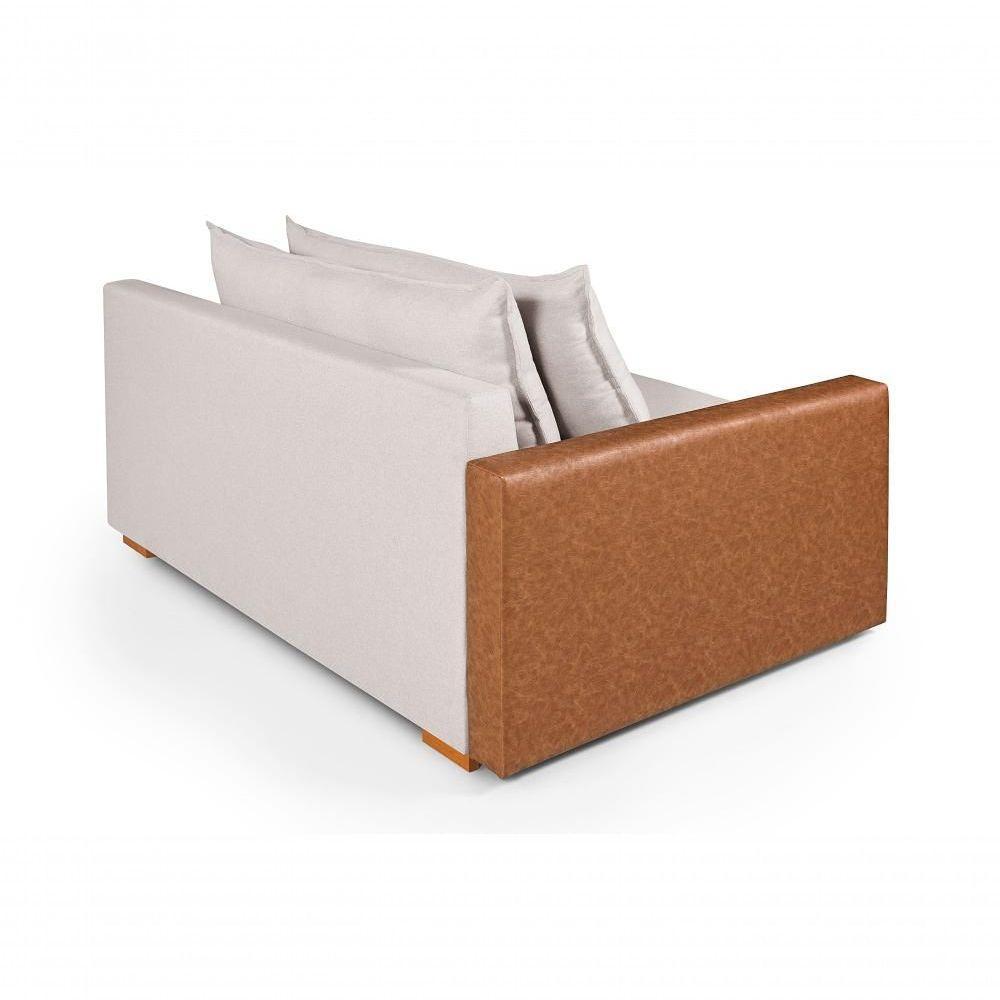 Sofá Cama Panamá Compose Linho 2 Lugares Império Estofados Gelo - 10