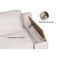 Sofá Cama Panamá Compose Linho 2 Lugares Império Estofados Gelo - 6