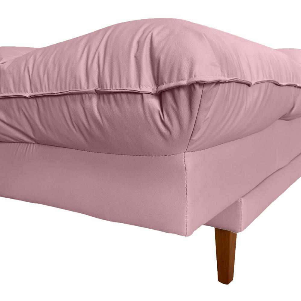 Sofá Cama Andorra Com Banqueta Corano 3 Lugares Reclinável Império Rosa 309 - 2