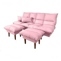 Sofá Cama Andorra Com Banqueta Corano 3 Lugares Reclinável Império Rosa 309 - 1