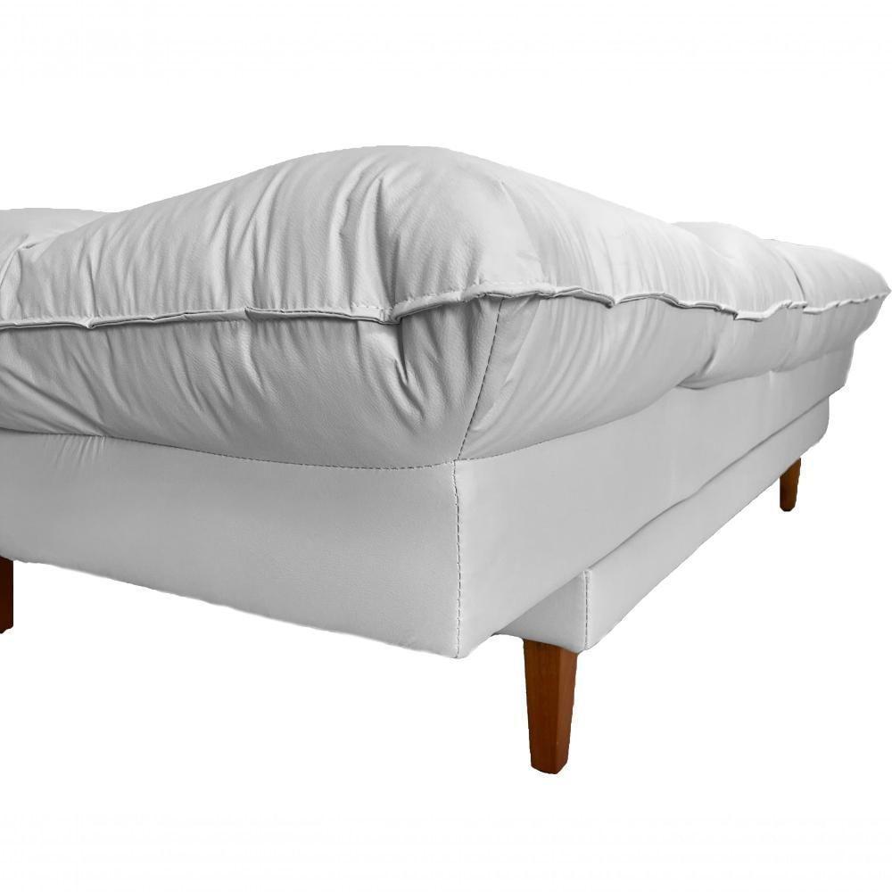 Sofá Cama Andorra Com Banqueta Corano 3 Lugares Reclinável Império Branco 036 - 4