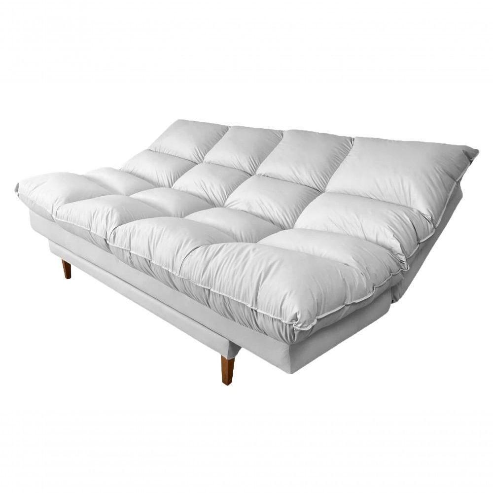 Sofá Cama Andorra Com Banqueta Corano 3 Lugares Reclinável Império Branco 036 - 7