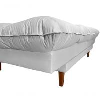 Sofá Cama Andorra Com Banqueta Corano 3 Lugares Reclinável Império Branco 036