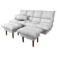 Sofá Cama Andorra Com Banqueta Corano 3 Lugares Reclinável Império Branco 036 - 6