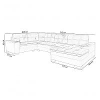 Sofá Viena 3 Lugares Com Chaise E Canto Premium Império Cinza Cinza 380 - 2