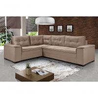 Sofá Viena Canto Suede Plus Confortável Pés Madeira Império Chocolate 377 - 1