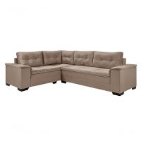 Sofá Viena Canto Suede Plus Confortável Pés Madeira Império Chocolate 377 - 5