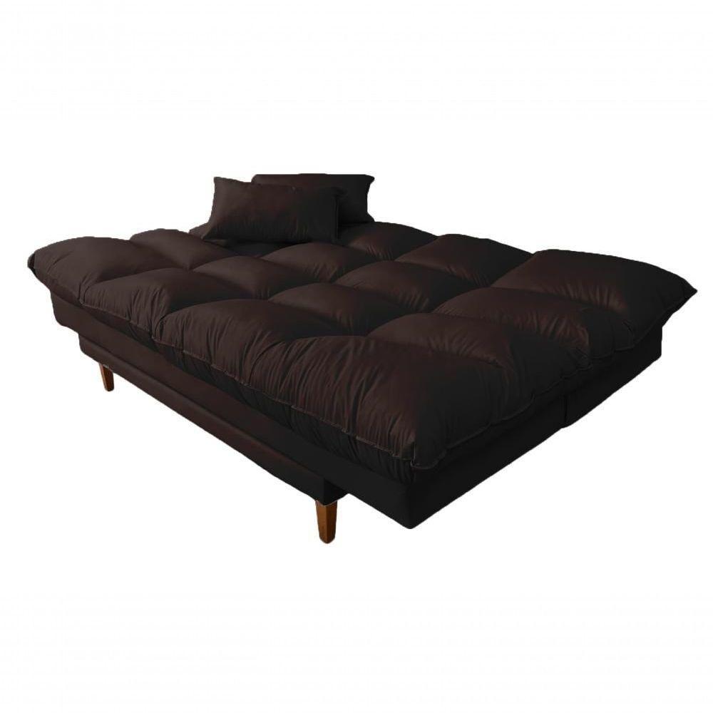 Sofá Cama Andorra Com Banqueta Corano 3 Lugares Reclinável Império Marrom 310 - 4