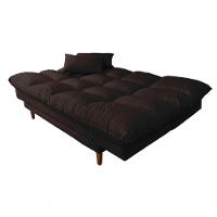 Sofá Cama Andorra Com Banqueta Corano 3 Lugares Reclinável Império Marrom 310