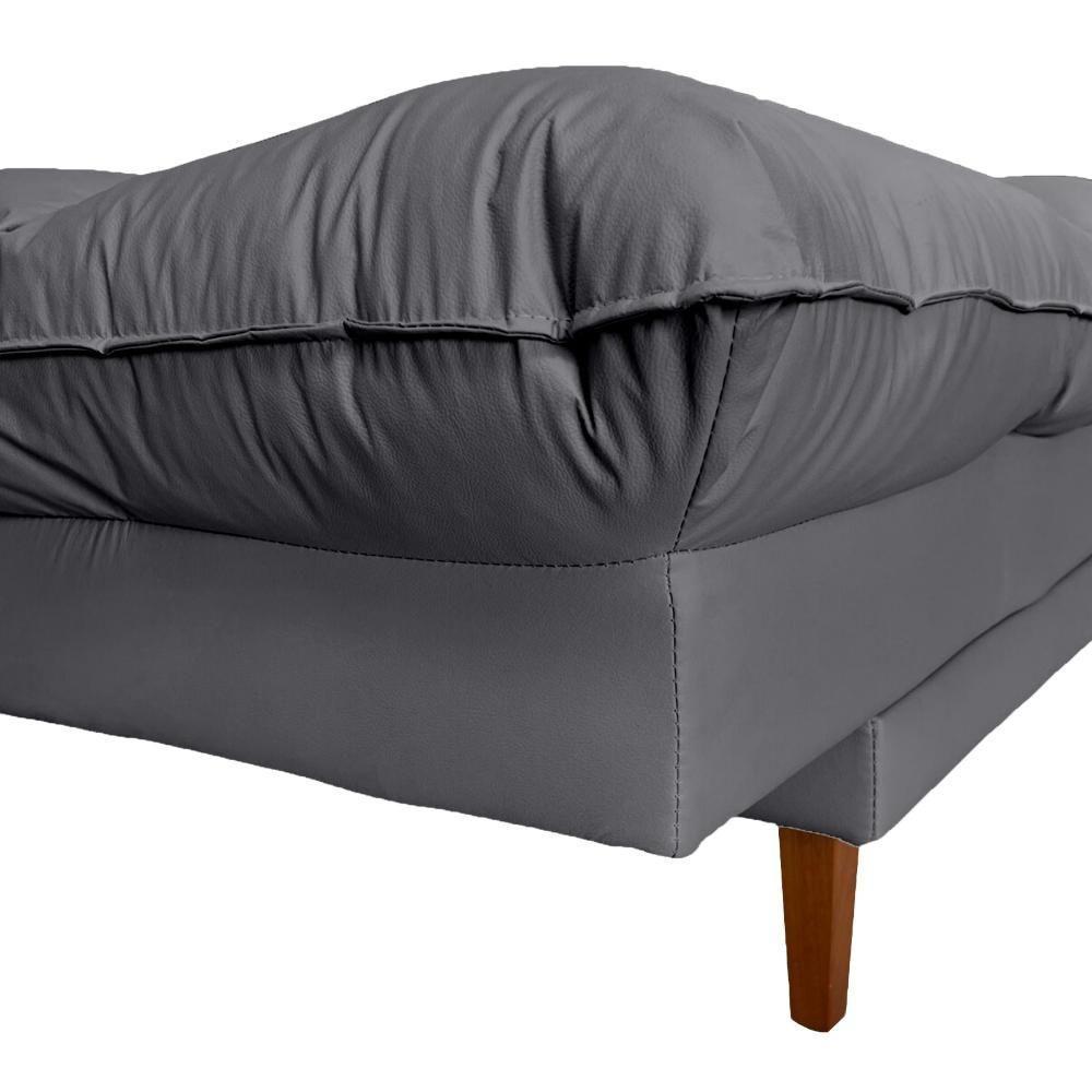 Sofá Cama Andorra Com Banqueta Corano 3 Lugares Reclinável Império Cinza 312 - 2