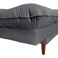 Sofá Cama Andorra Com Banqueta Corano 3 Lugares Reclinável Império Cinza 312 - 2