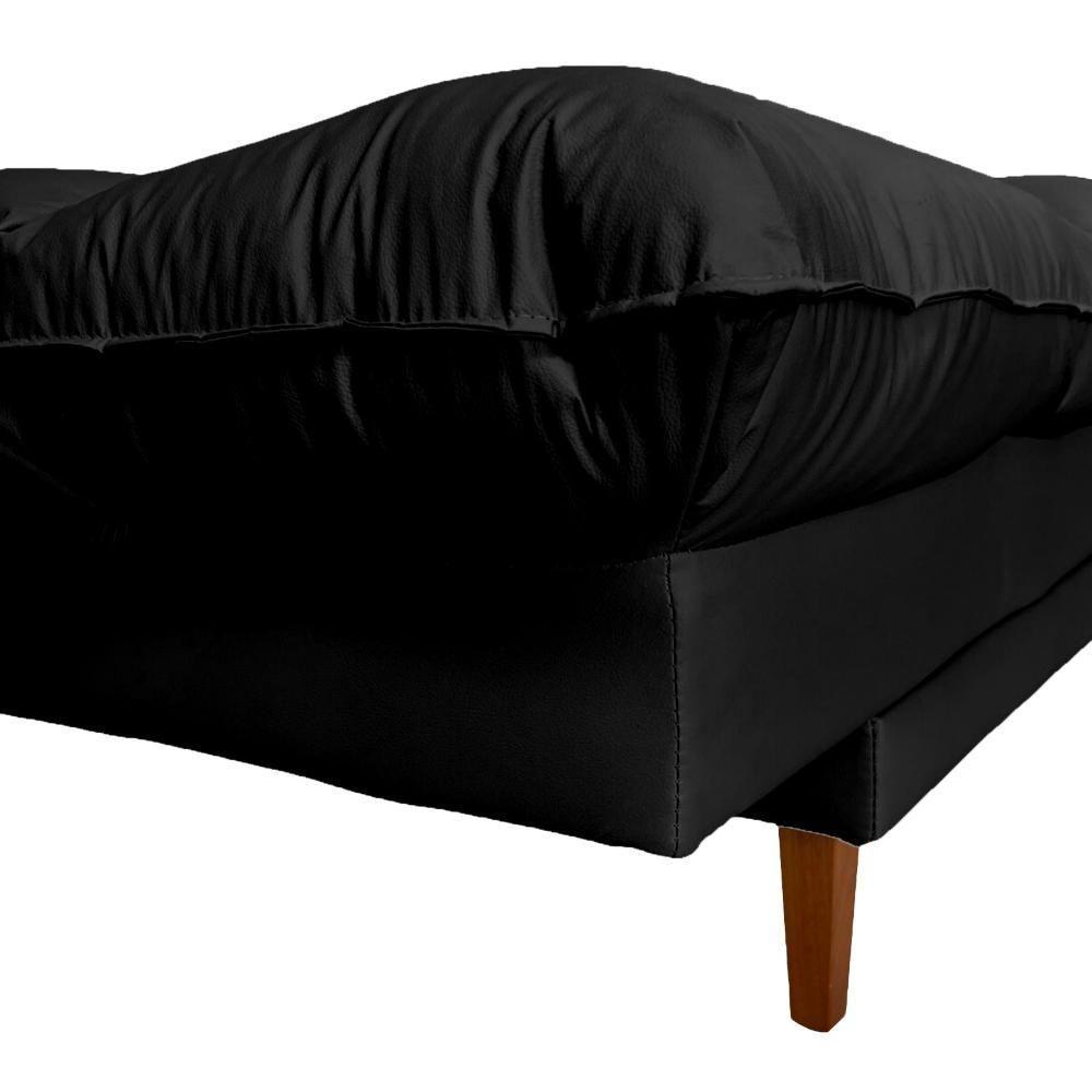 Sofá Cama Andorra Com Banqueta Corano 3 Lugares Reclinável Império Preto 311 - 6