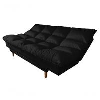 Sofá Cama Andorra Com Banqueta Corano 3 Lugares Reclinável Império Preto 311 - 3