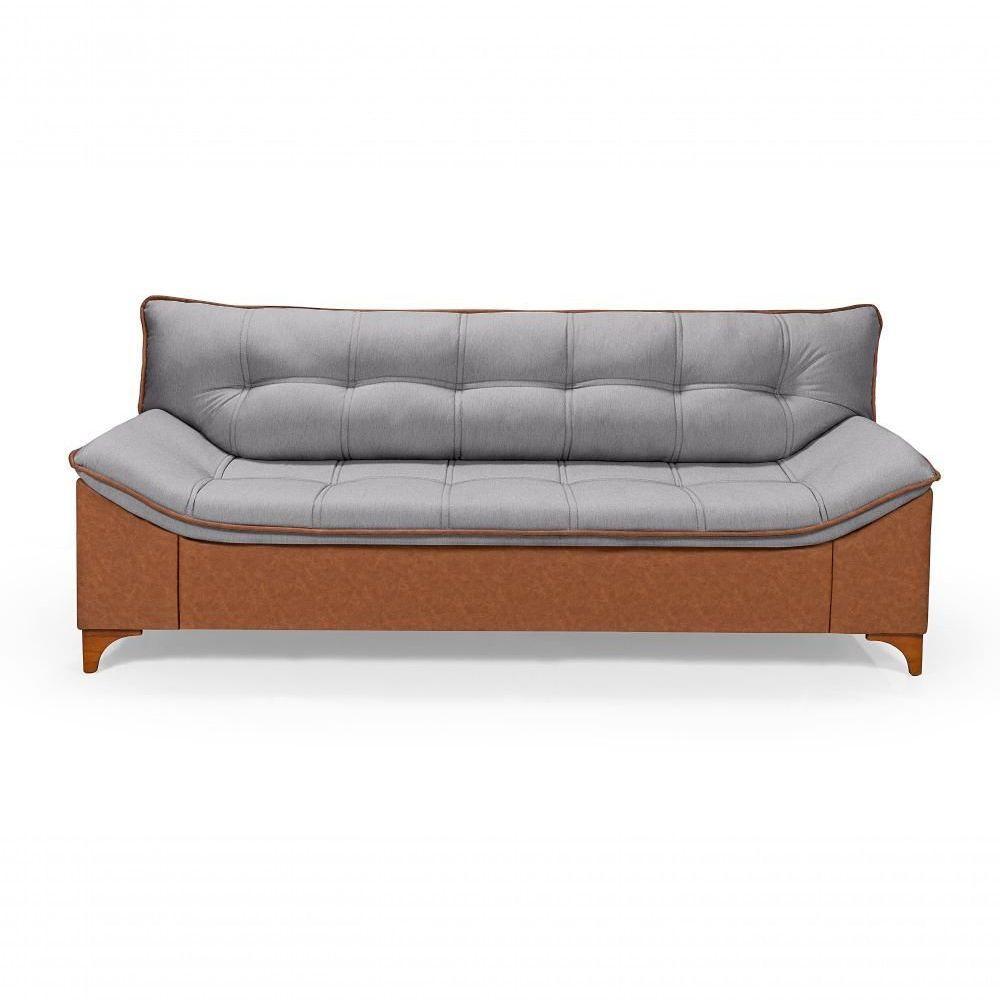 Sofá Veneza Conj. 2 E 3 Lugares Composê Linho/courissimo Fixo Base Madeira Império Grafite 199/856 - 6