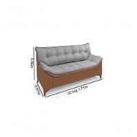 Sofá Veneza Conj. 2 E 3 Lugares Composê Linho/courissimo Fixo Base Madeira Império Grafite 199/856 - 2