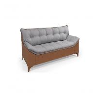 Sofá Veneza Conj. 2 E 3 Lugares Composê Linho/courissimo Fixo Base Madeira Império Grafite 199/856 - 7