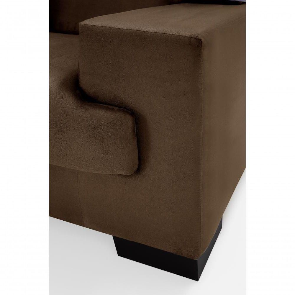 Sofá Manu Conjunto 2 E 3 Lugares Clássico Fixo Confortável Sala Império Marrom 379 - 4