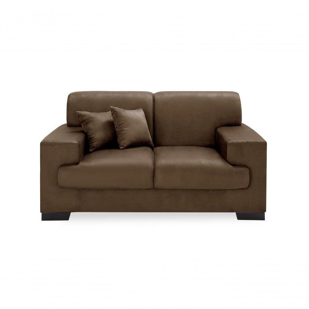 Sofá Manu Conjunto 2 E 3 Lugares Clássico Fixo Confortável Sala Império Marrom 379 - 6