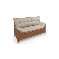 Sofá Veneza Conj. 2 E 3 Lugares Composê Linho/courissimo Fixo Base Madeira Império Bege 201/856 - 9