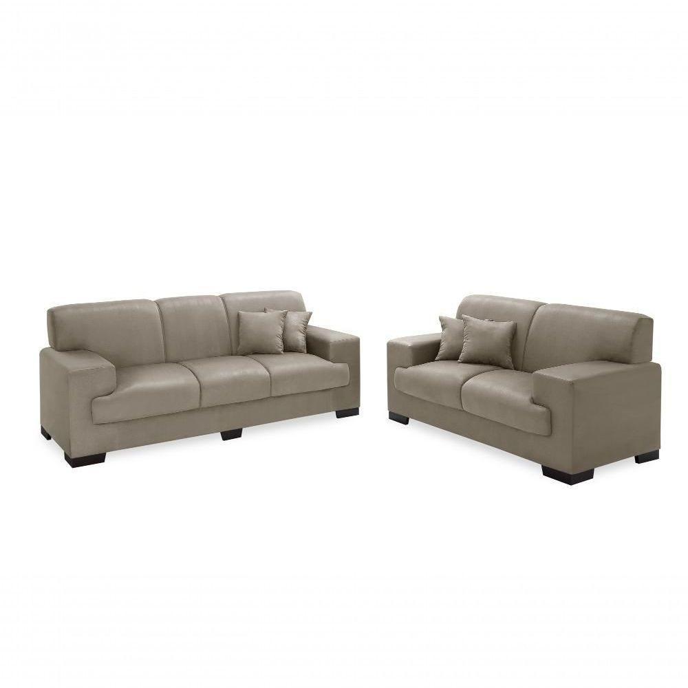 Sofá Manu Conjunto 2 E 3 Lugares Clássico Fixo Confortável Sala Império Chocolate 377 - 6