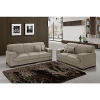 Sofá Manu Conjunto 2 E 3 Lugares Clássico Fixo Confortável Sala Império Chocolate 377 - 1