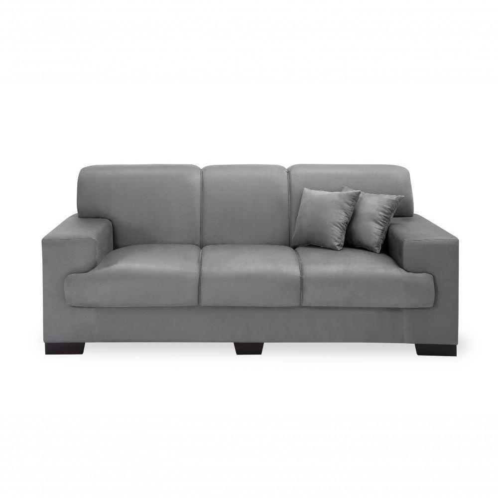 Sofá Manu Conjunto 2 E 3 Lugares Clássico Fixo Confortável Sala Império Cinza 380 - 2