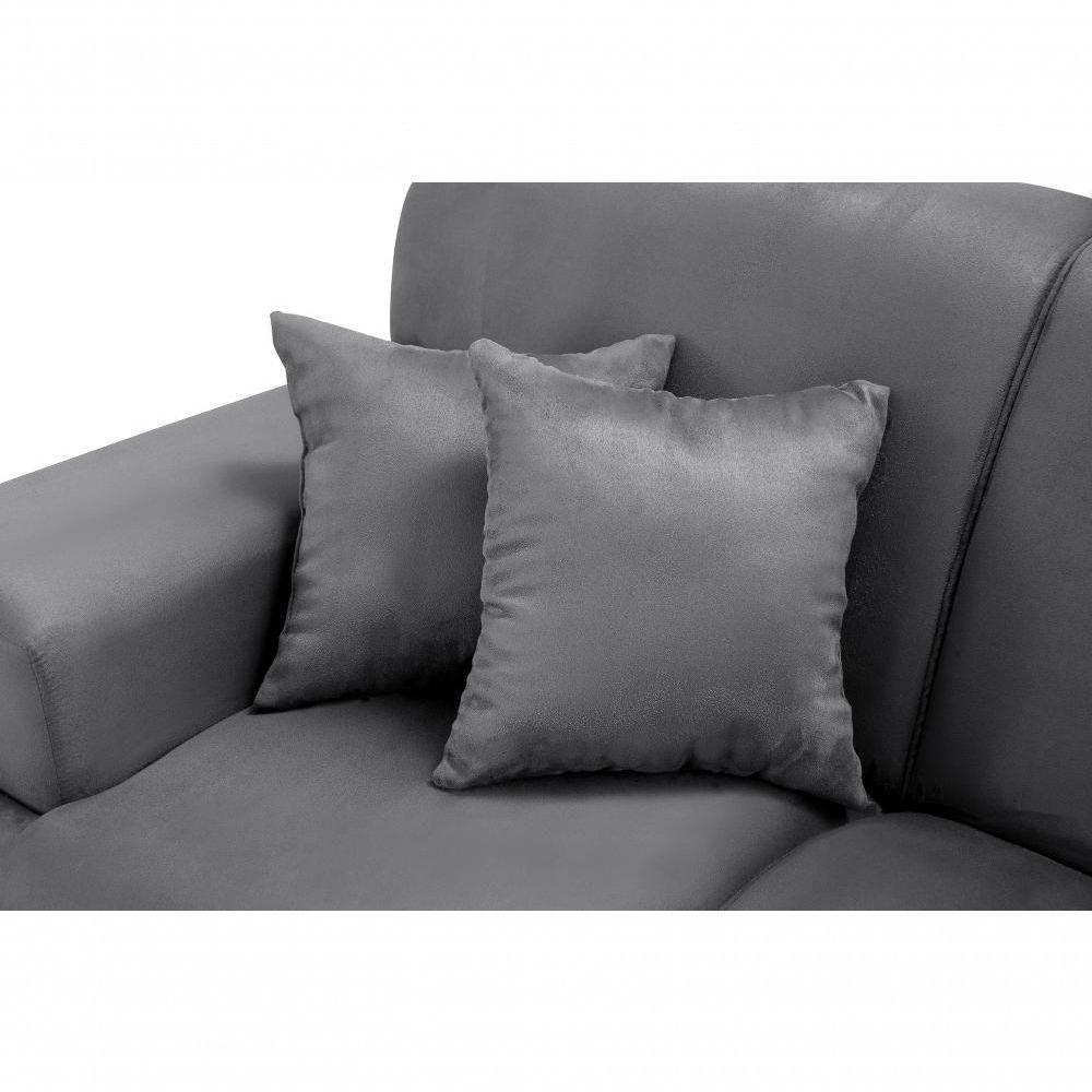 Sofá Manu Conjunto 2 E 3 Lugares Clássico Fixo Confortável Sala Império Cinza 380 - 5