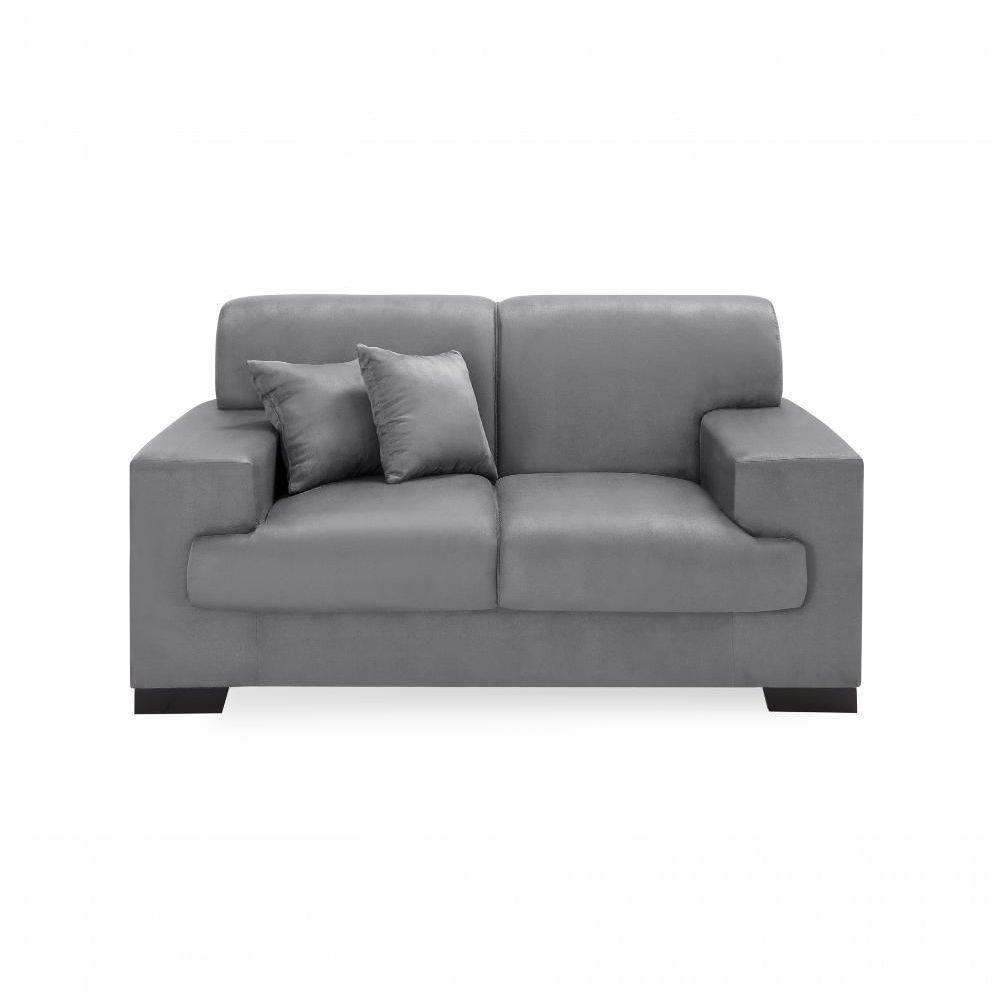 Sofá Manu Conjunto 2 E 3 Lugares Clássico Fixo Confortável Sala Império Cinza 380 - 6