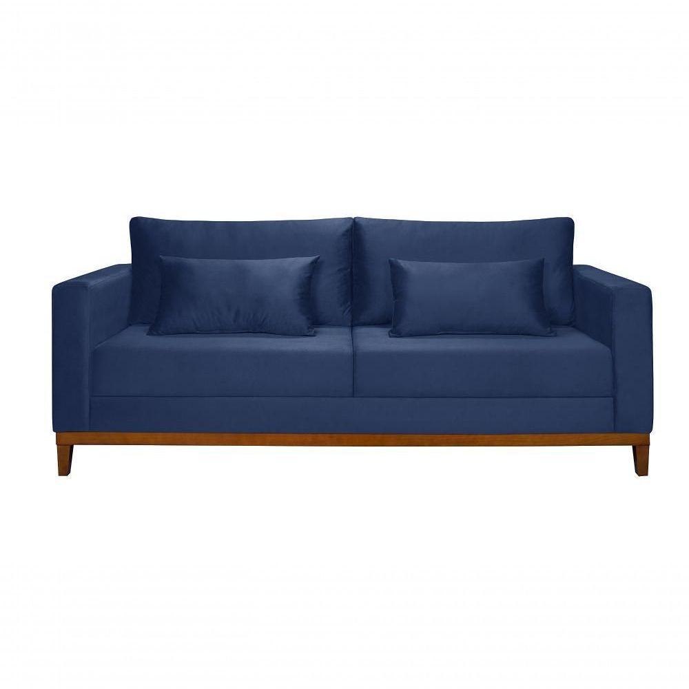 Sofá Bahamas 1,70 Veludo Living Fixo Império Veludo Azul Marinho 171 - 3