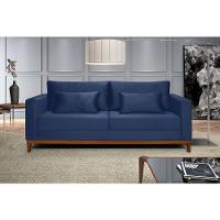 Sofá Bahamas 1,70 Veludo Living Fixo Império Veludo Azul Marinho 171 - 1