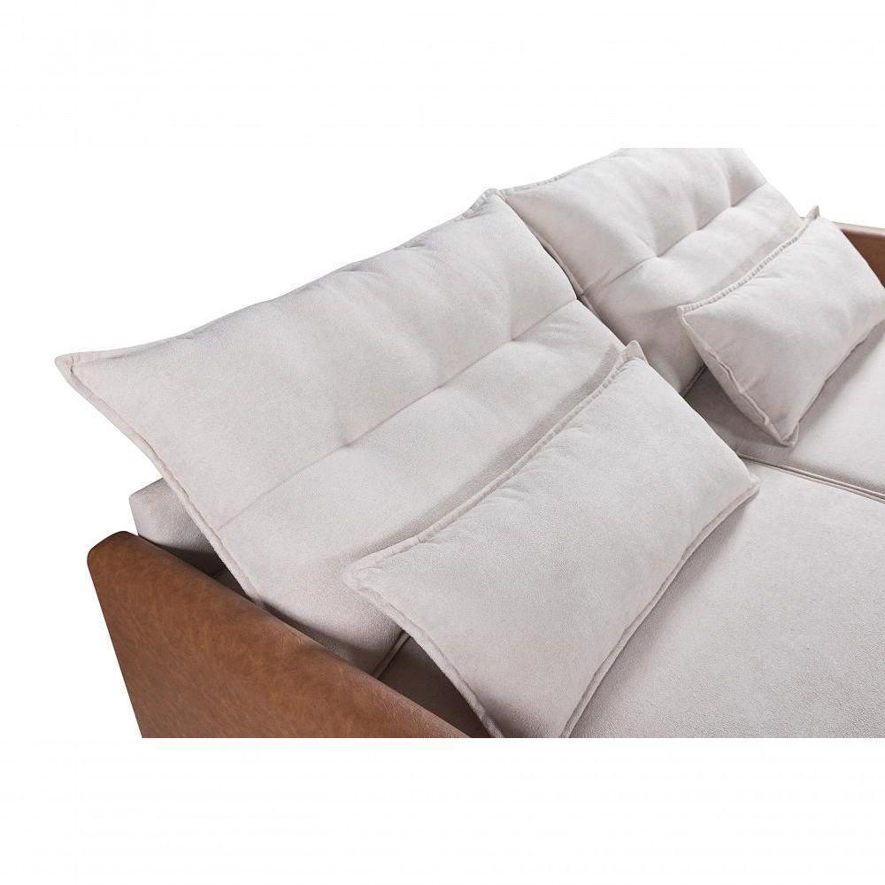 Sofá 3 Lugares San Marino 2,00m Boucle Composê Retrátil E Reclinável Império Boucle 210 Bege - 4