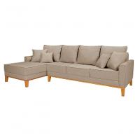 Sofá Living 4 Lugares Beny Com Chaise Lado Esquerdo Linho Império Bege 201 - 6