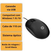 Mouse Usb Bright Preto Com 5 Unidades - 3